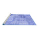 Sideview of Machine Washable Patchwork Blue Transitional Rug, wshcon1977blu