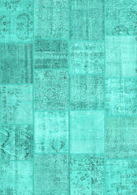 Patchwork Turquoise Transitional Rug, con1977turq