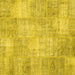 Square Machine Washable Patchwork Yellow Transitional Rug, wshcon1978yw