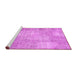 Sideview of Machine Washable Patchwork Pink Transitional Rug, wshcon1978pnk