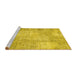 Sideview of Machine Washable Patchwork Yellow Transitional Rug, wshcon1978yw