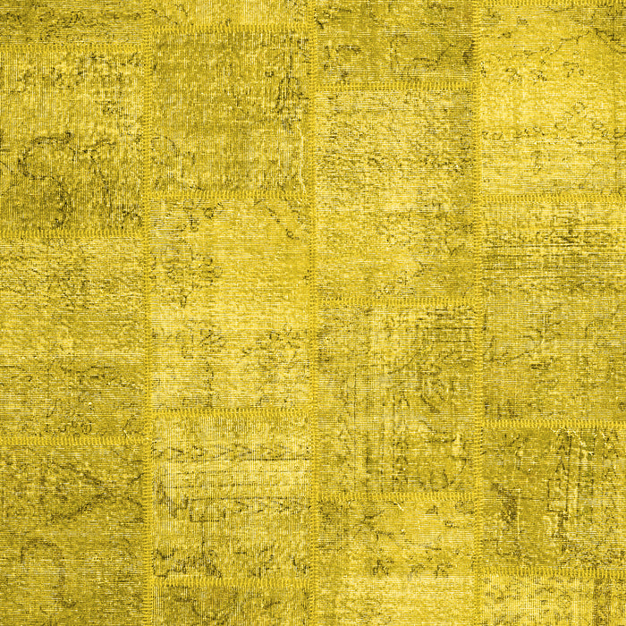 Patchwork Yellow Transitional Rug, con1978yw