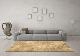 Machine Washable Patchwork Brown Transitional Rug in a Living Room,, wshcon1978brn