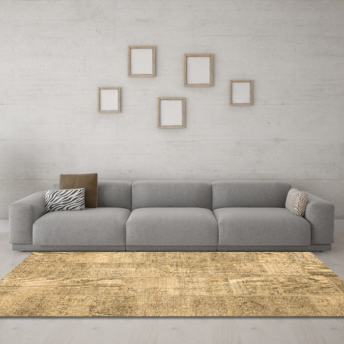 Machine Washable Patchwork Brown Transitional Rug in a Living Room,, wshcon1978brn