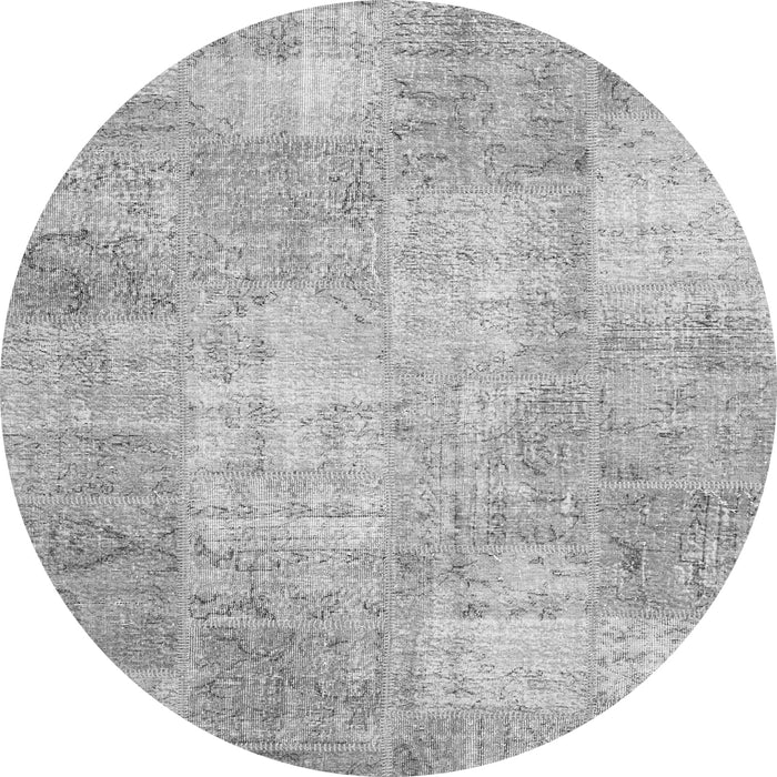 Square Patchwork Gray Transitional Rug, con1978gry