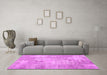 Machine Washable Patchwork Pink Transitional Rug in a Living Room, wshcon1978pnk