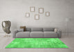 Machine Washable Patchwork Green Transitional Area Rugs in a Living Room,, wshcon1978grn