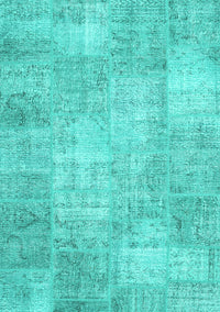 Patchwork Turquoise Transitional Rug, con1978turq