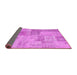 Sideview of Patchwork Pink Transitional Rug, con1979pnk