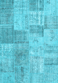 Patchwork Light Blue Transitional Rug, con1979lblu