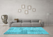 Machine Washable Patchwork Light Blue Transitional Rug in a Living Room, wshcon1979lblu