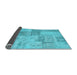 Sideview of Patchwork Light Blue Transitional Rug, con1979lblu