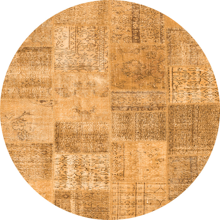 Square Patchwork Orange Transitional Rug, con1979org