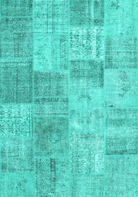 Patchwork Turquoise Transitional Rug, con1979turq