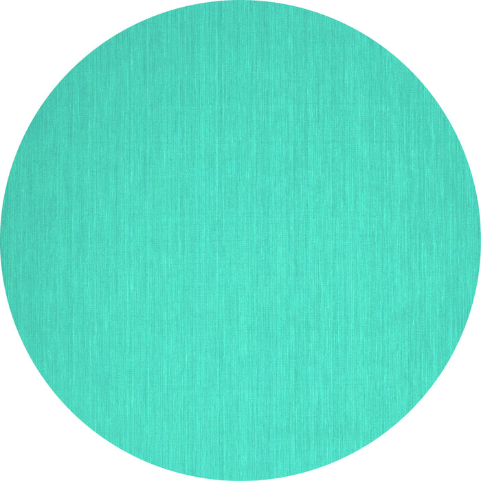 Round Machine Washable Abstract Turquoise Contemporary Area Rugs, wshcon197turq