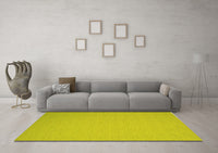 Machine Washable Abstract Yellow Contemporary Rug, wshcon197yw