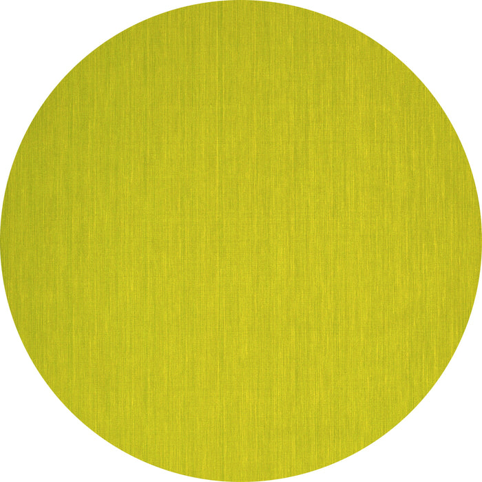 Round Machine Washable Abstract Yellow Contemporary Rug, wshcon197yw