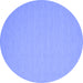 Round Abstract Blue Contemporary Rug, con197blu