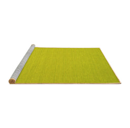 Sideview of Machine Washable Abstract Yellow Contemporary Rug, wshcon197yw