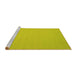 Sideview of Machine Washable Abstract Yellow Contemporary Rug, wshcon197yw