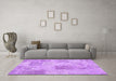 Machine Washable Patchwork Purple Transitional Area Rugs in a Living Room, wshcon1980pur