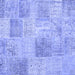 Square Patchwork Blue Transitional Rug, con1980blu