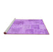 Sideview of Machine Washable Patchwork Purple Transitional Area Rugs, wshcon1980pur