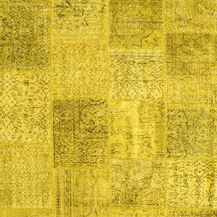 Patchwork Yellow Transitional Rug, con1980yw