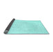 Sideview of Solid Light Blue Modern Rug, con1981lblu