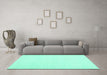 Machine Washable Solid Turquoise Modern Area Rugs in a Living Room,, wshcon1981turq