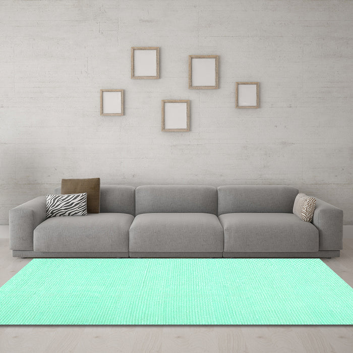 Machine Washable Solid Turquoise Modern Area Rugs in a Living Room,, wshcon1981turq