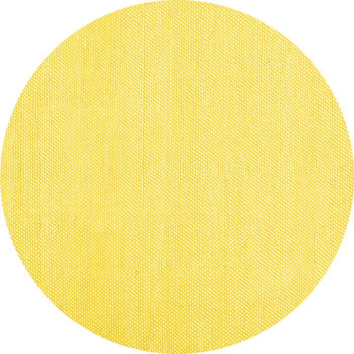 Round Solid Yellow Modern Rug, con1981yw