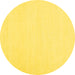 Round Solid Yellow Modern Rug, con1981yw