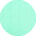 Round Solid Turquoise Modern Rug, con1981turq