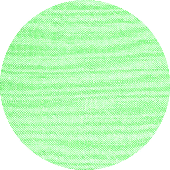 Round Machine Washable Solid Emerald Green Modern Area Rugs, wshcon1981emgrn