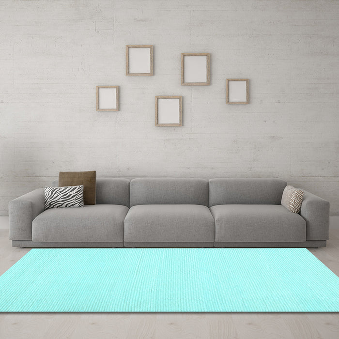 Machine Washable Solid Light Blue Modern Rug in a Living Room, wshcon1981lblu