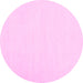 Round Solid Pink Modern Rug, con1981pnk