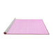 Sideview of Machine Washable Solid Pink Modern Rug, wshcon1981pnk