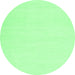 Round Solid Emerald Green Modern Rug, con1981emgrn