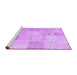 Sideview of Machine Washable Patchwork Purple Transitional Area Rugs, wshcon1982pur