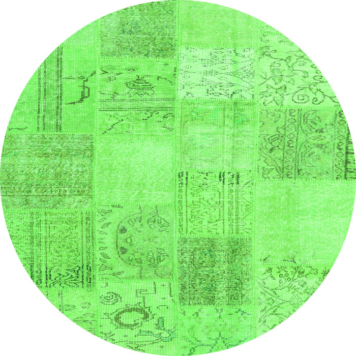 Square Patchwork Green Transitional Rug, con1982grn