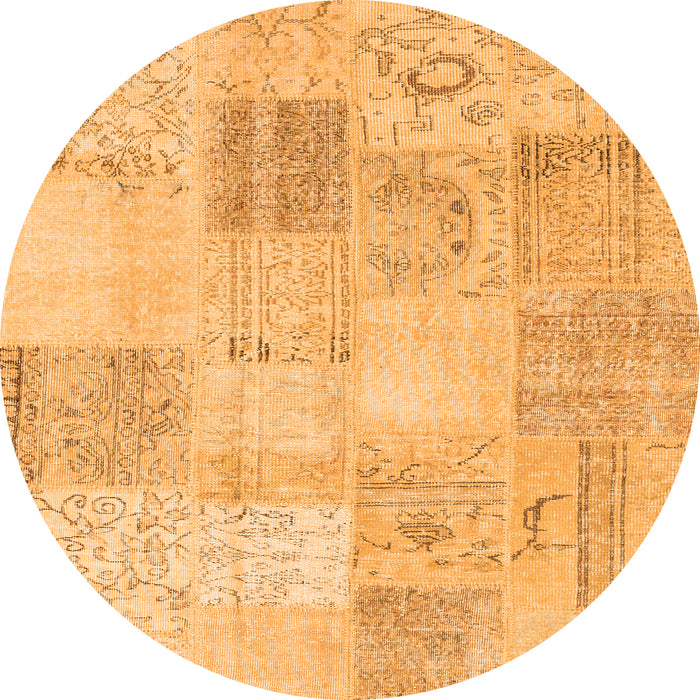 Square Patchwork Orange Transitional Rug, con1982org