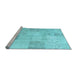 Sideview of Machine Washable Patchwork Light Blue Transitional Rug, wshcon1982lblu