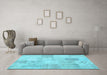 Machine Washable Patchwork Light Blue Transitional Rug in a Living Room, wshcon1982lblu