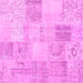 Square Patchwork Pink Transitional Rug, con1982pnk