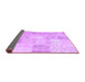 Sideview of Patchwork Purple Transitional Rug, con1982pur