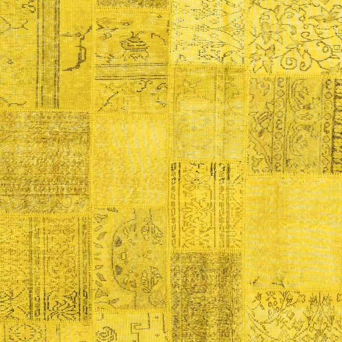 Patchwork Yellow Transitional Rug, con1982yw