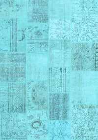 Patchwork Light Blue Transitional Rug, con1982lblu