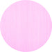 Round Solid Pink Modern Rug, con1983pnk