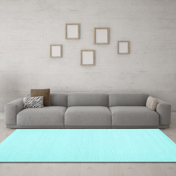 Machine Washable Solid Light Blue Modern Rug in a Living Room, wshcon1983lblu